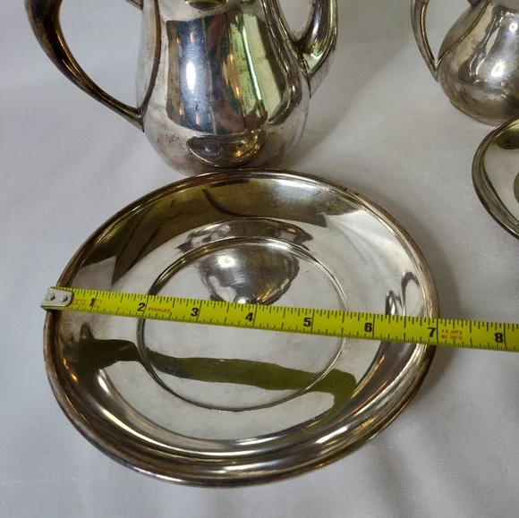 Antique (1850-1899) Rogers Silver Co Kettle And Creamer Set - Picture 5 of 10